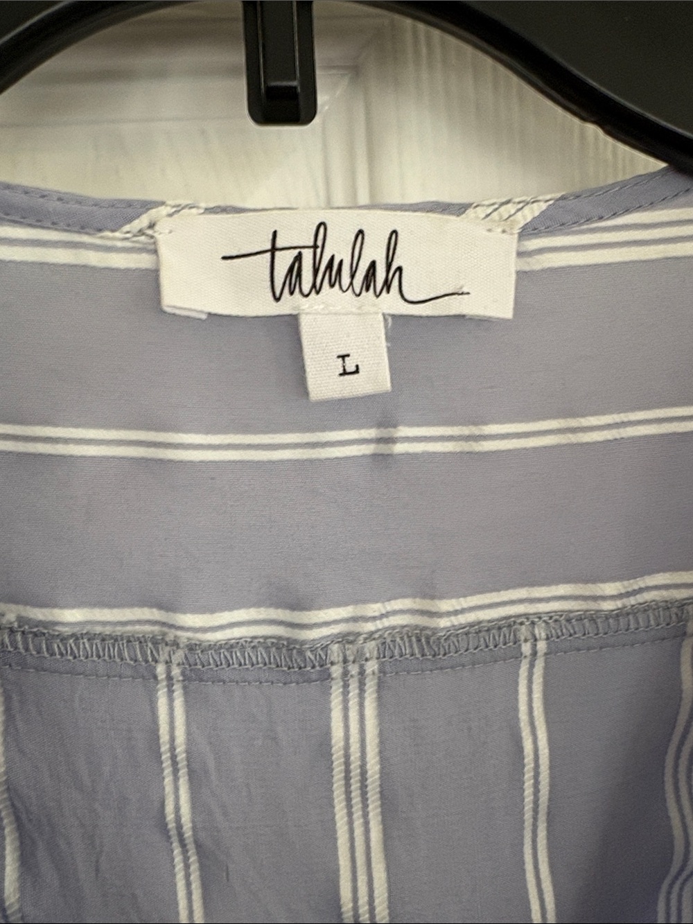 Talulah blue and white striped Boho Flare Bell arms romper Women’s Large - Picture 2 of 9